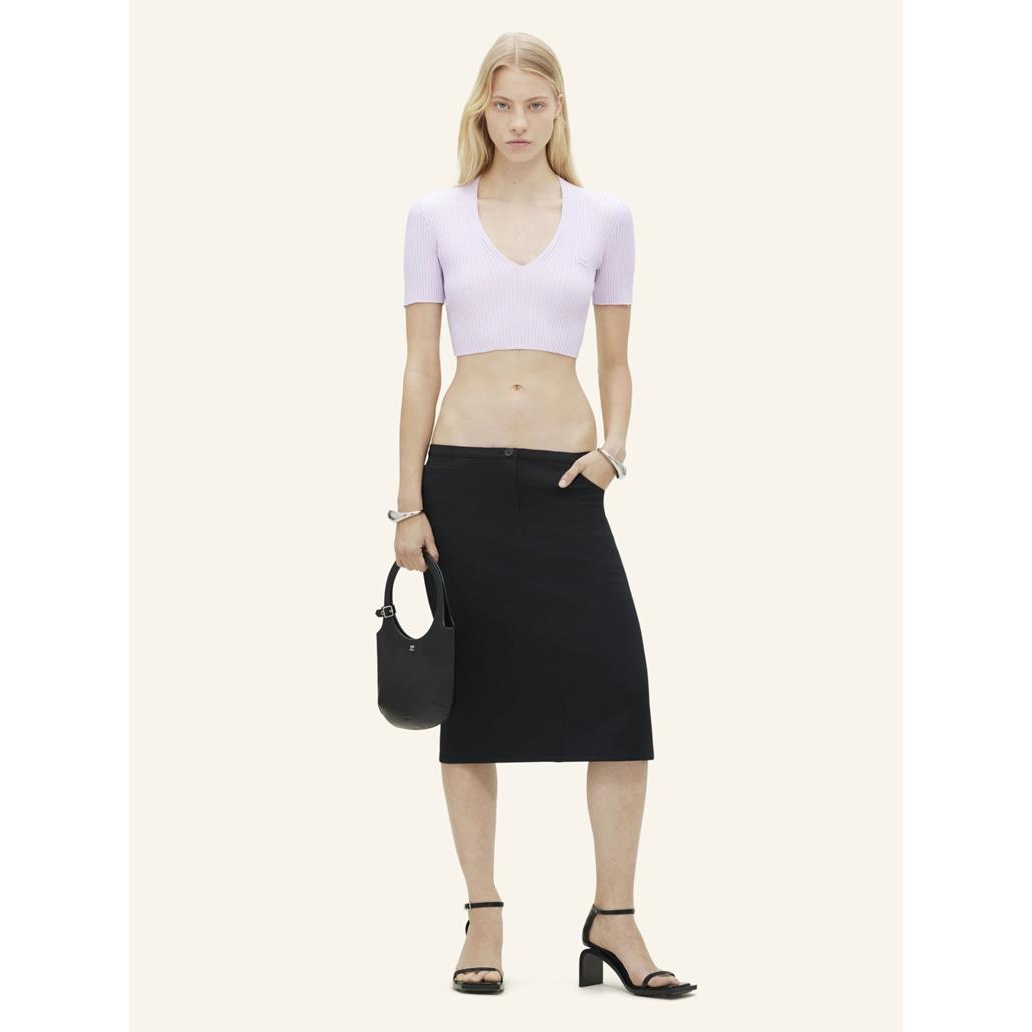 Courrèges Ribbed Knit V-neck Top