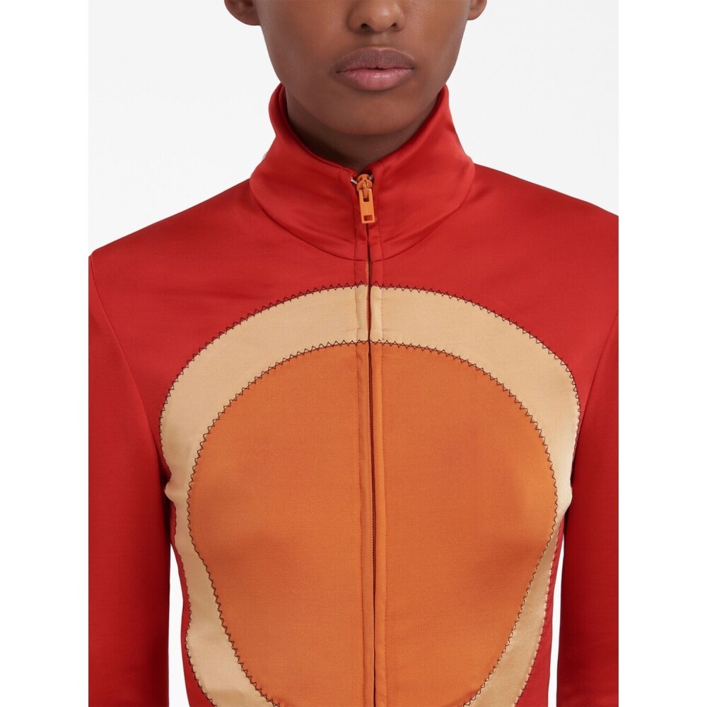 Marni Funnel-neck Cropped Track Jacket In Red