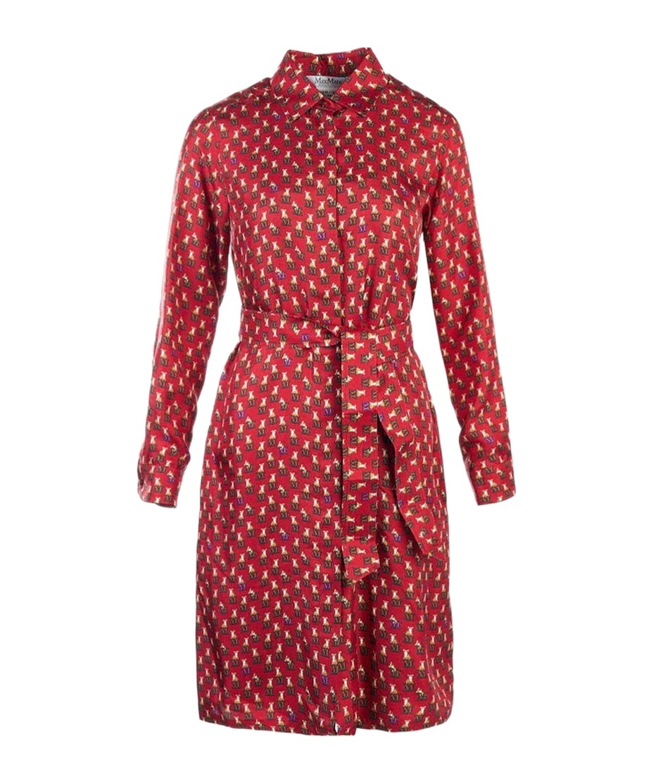 Max Mara Long-sleeved Dress In Red