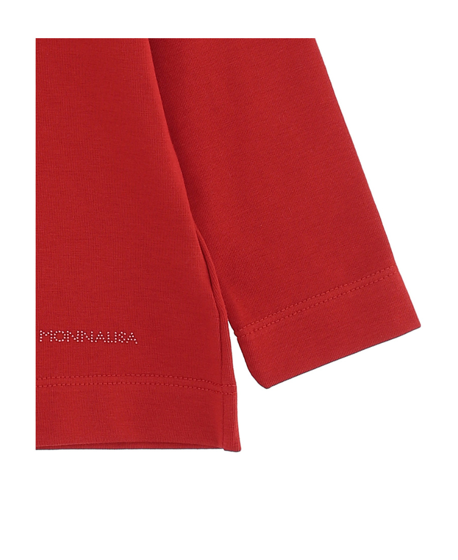 Monnalisa Logo High-necked Long-sleeved T-shirt In Red