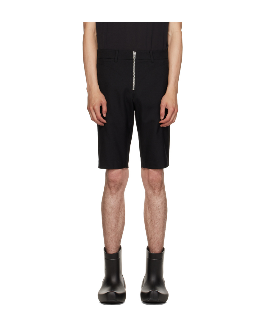 We11 Done Slim-fit Belt-loop Shorts In Black