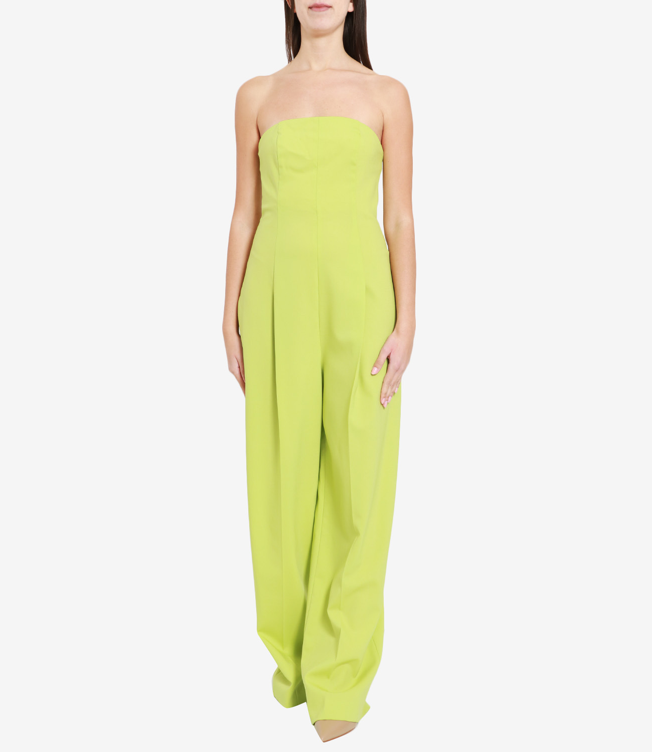 Philosophy Di Lorenzo Serafini Strapless Straight-leg Jumpsuit In Yellow