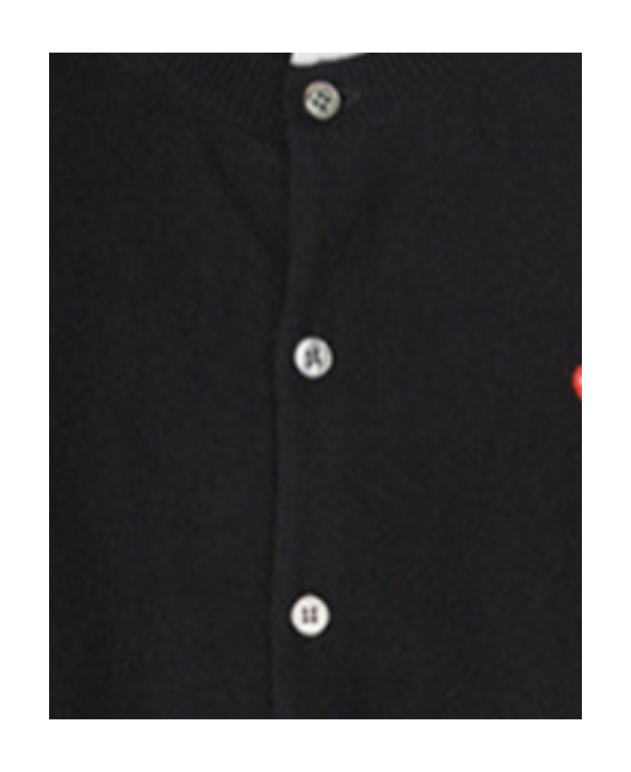 Comme Des Garçons Play Logo-patch Buttoned-up Cardigan In Black