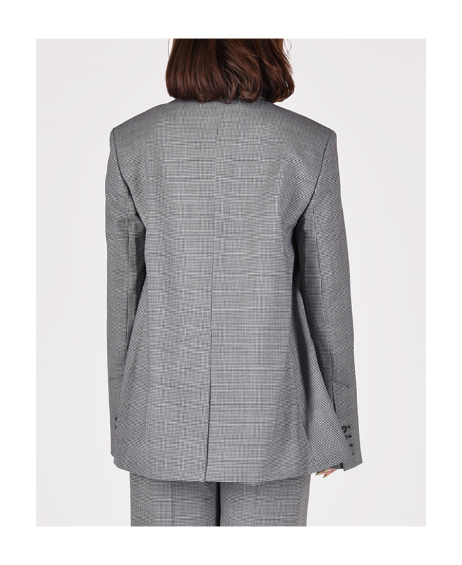 Nanushka Puppytooth Oversized Blazer In Gray
