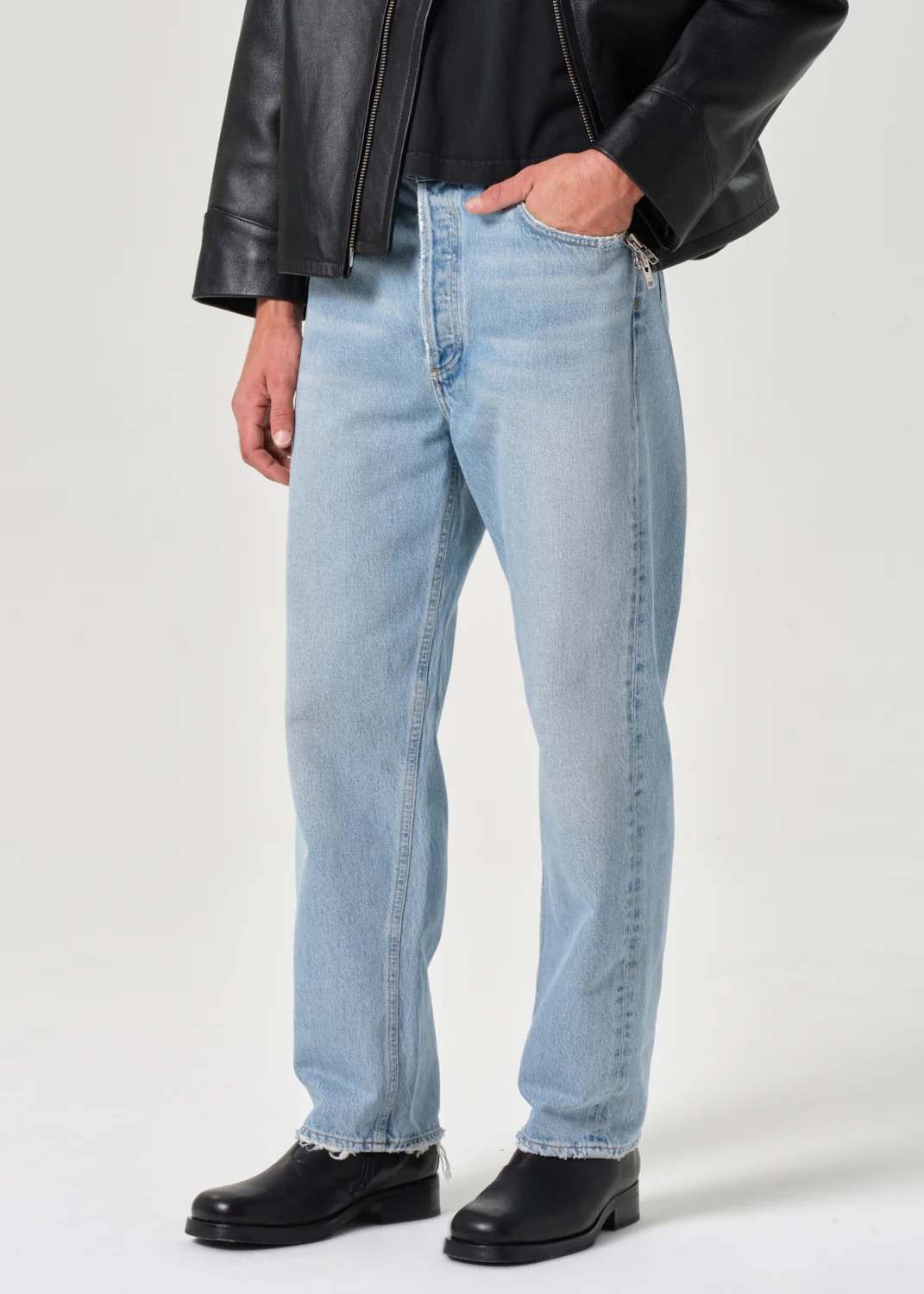 Agolde Light Blue Jeans In Regenerated Denim In Blue