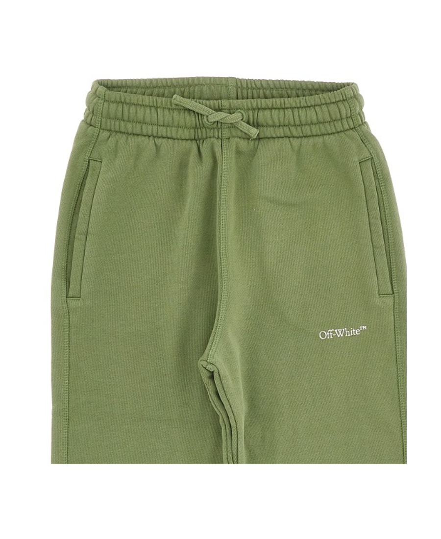 Off-white Bookish Cotton Track Pants In Green