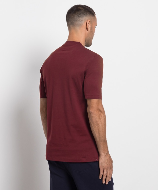 Brunello Cucinelli Man T-shirt Burgundy Size 40 Cotton In Red