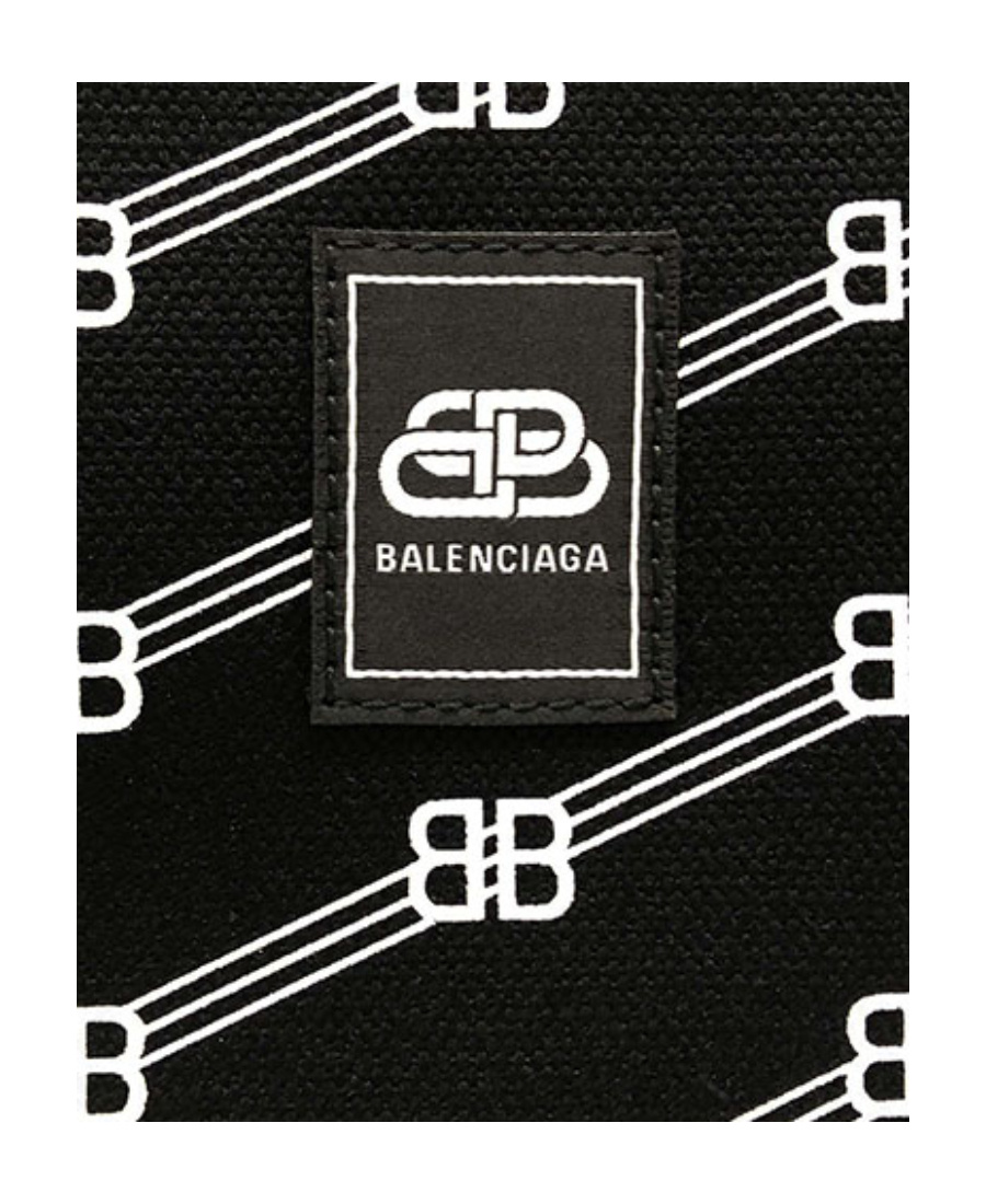Balenciaga Logo Jacquard Shoulder Bag In Black
