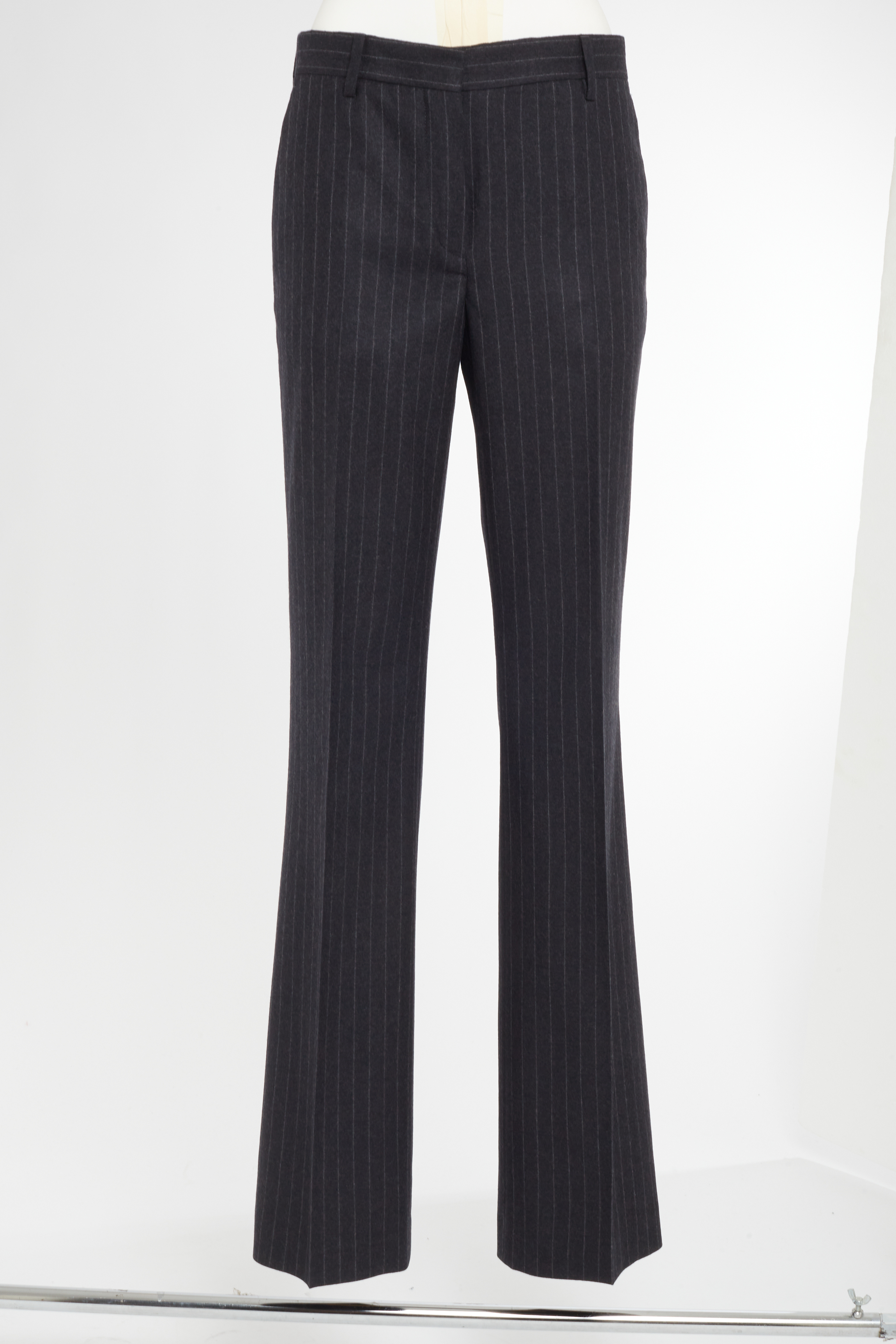 Dries Van Noten Pinstripe Flannel Parchia Trousers In Black
