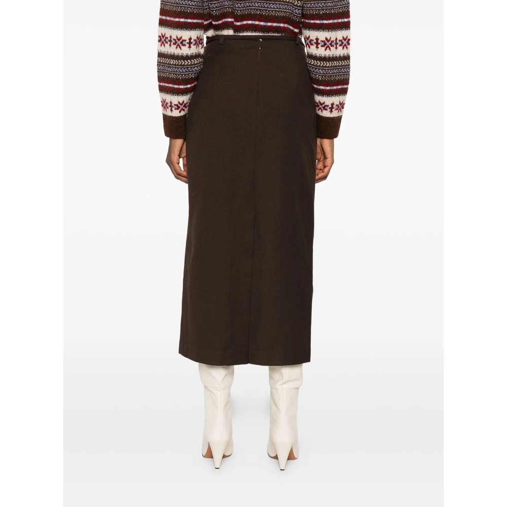Dunst Wrap Tie-fastening Skirt In Brown