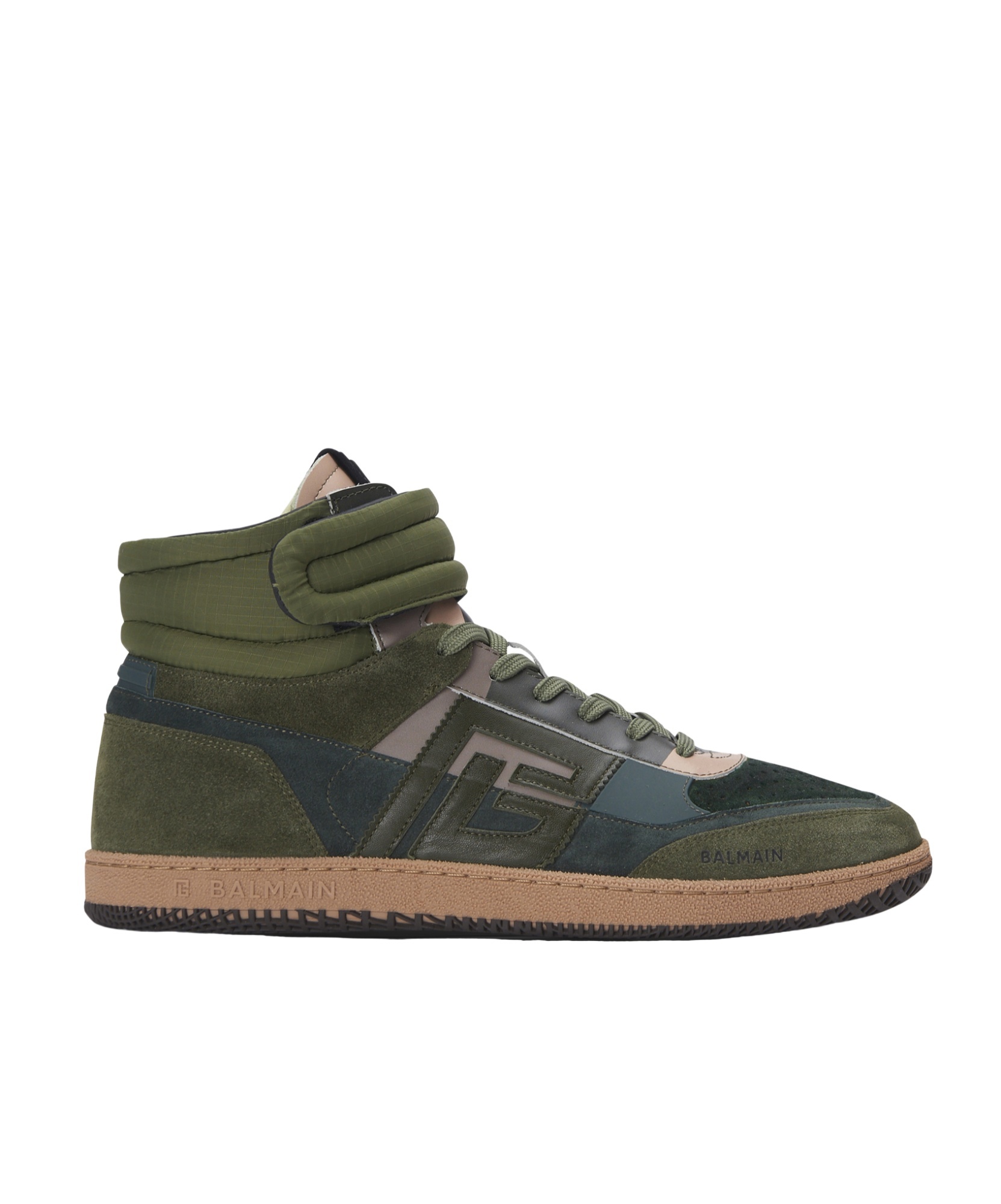 Shop Balmain Swan Mid-top Trainers In Calfskin And Suede In Black