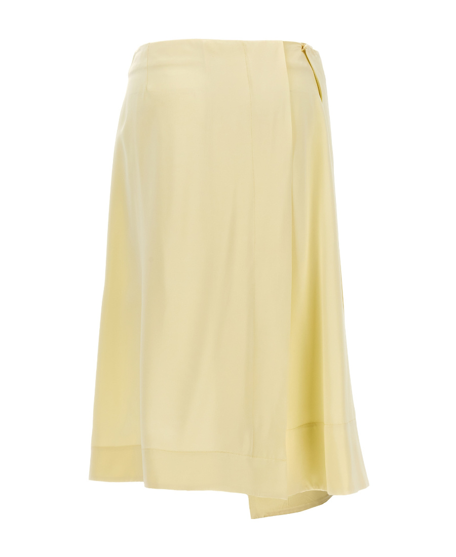 Jil Sander Women Satin Skirt With Side Slit In Nude