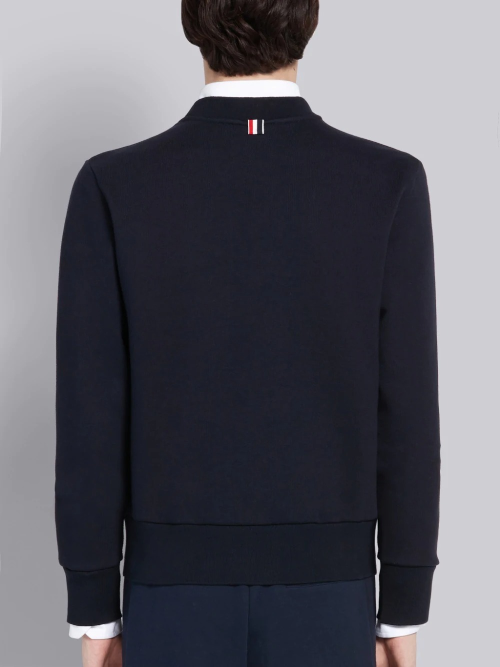 THOM BROWNE LOOPBACK STRIPE POCKET SWEATSHIRT