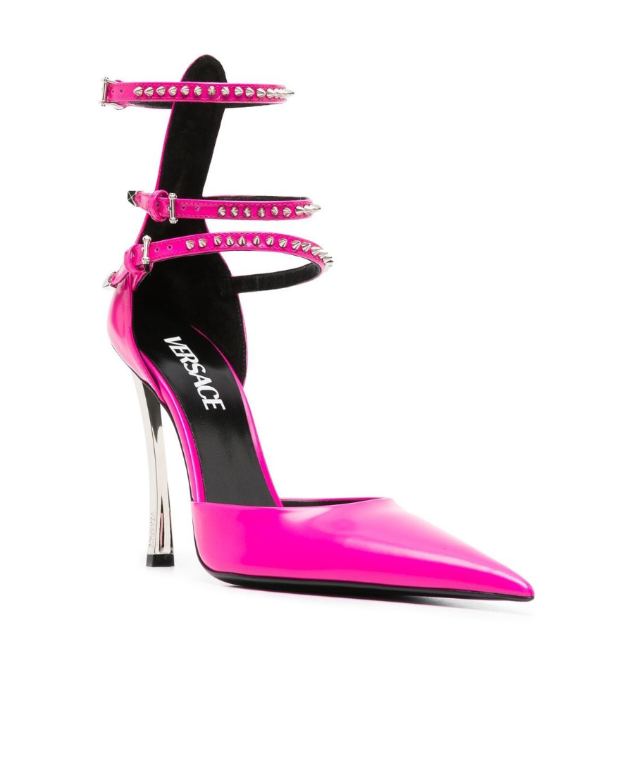 Versace Woman Pumps Fuchsia Size 8 Calfskin In Pink
