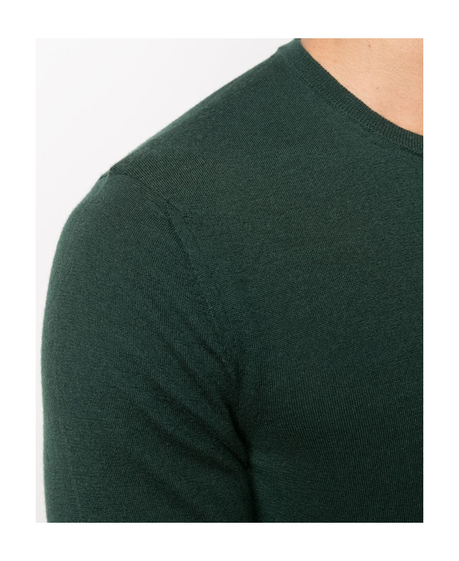 Drumohr Textured Knit Crewneck Sweater With Ribbed Finishes In Black