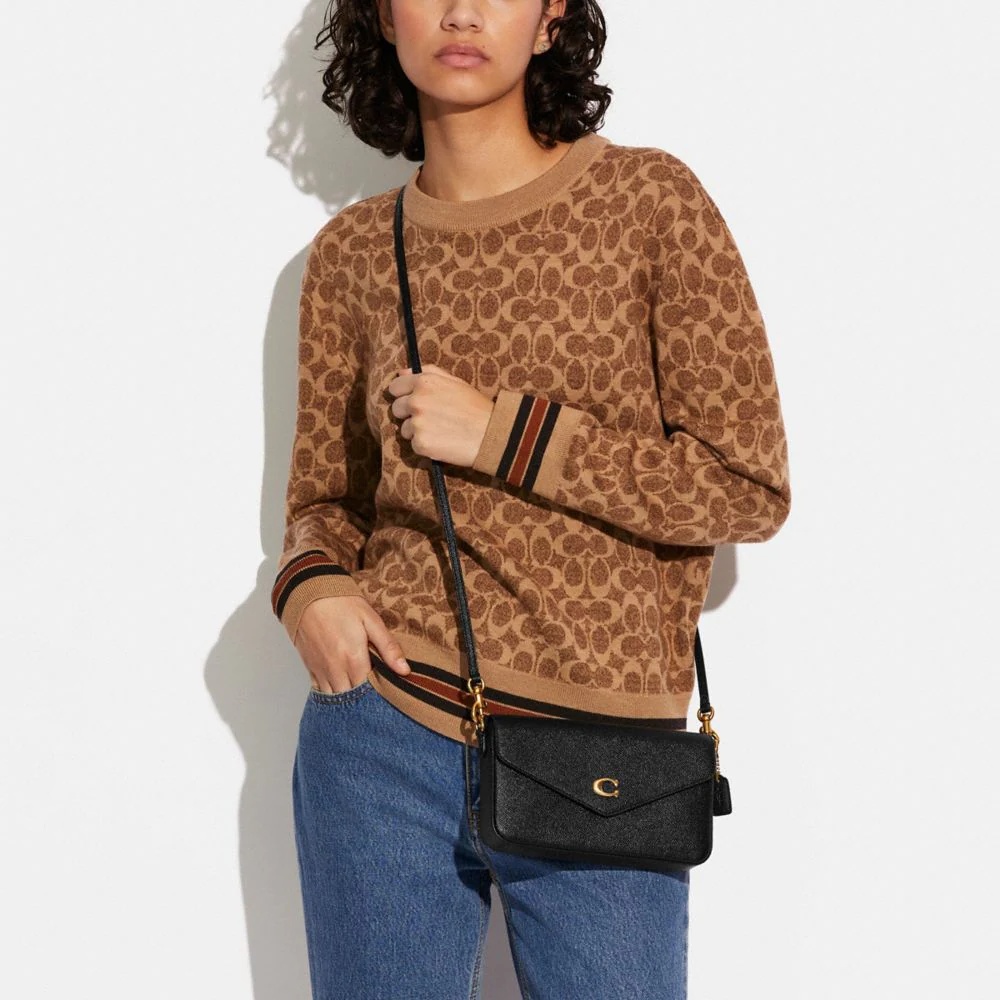 Coach Womens Wyn Black Cross Body Bag In Black