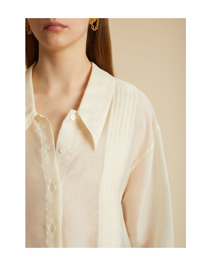 Khaite The Nori Silk Shirt In White