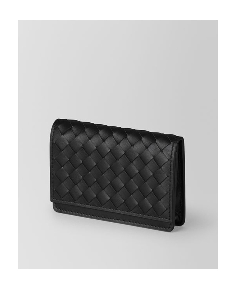 Bottega Veneta Weave A Detail Wallet In Black