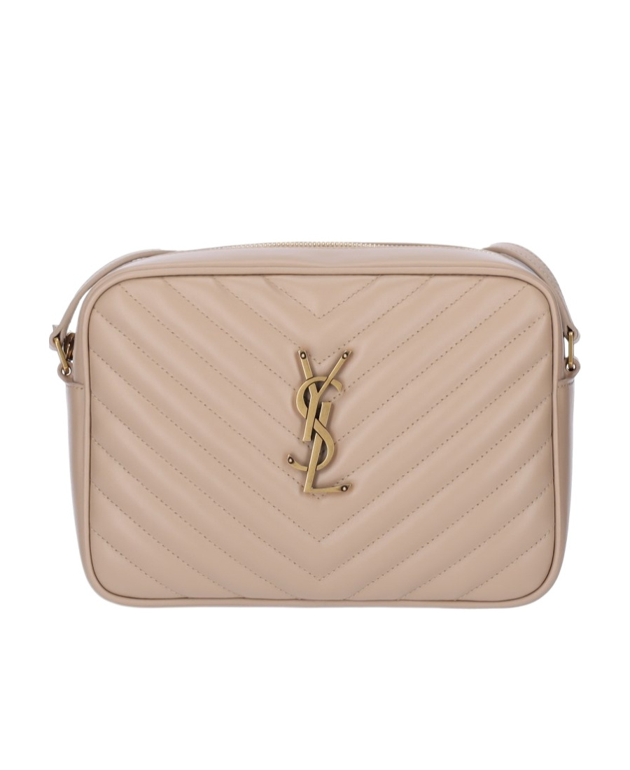 Saint Laurent Lou Quilted Crossbody Bag In Nude