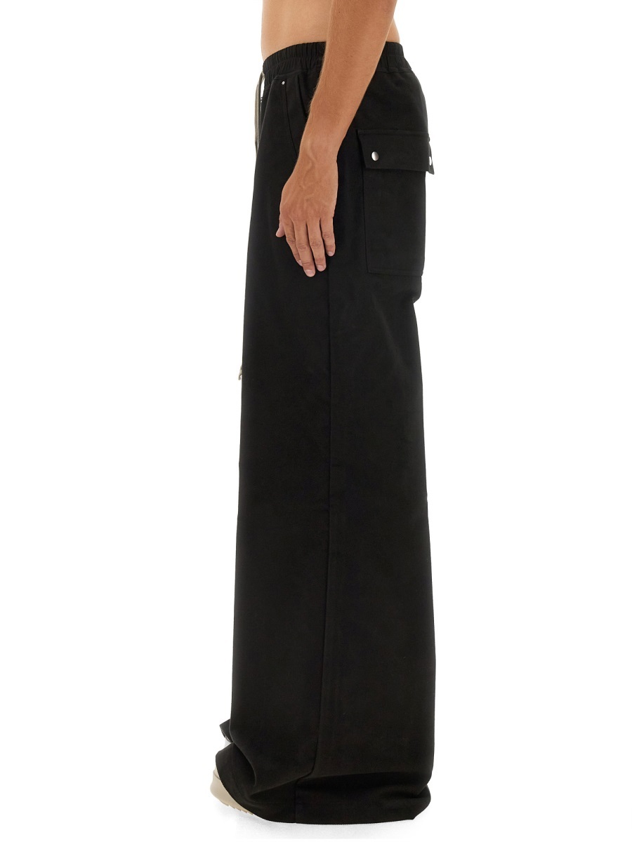 Rick Owens Wide Bela Cotton Poplin Pants In Black
