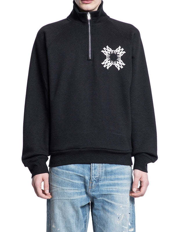Amiri High-necked Long-sleeved Hoodie In Black