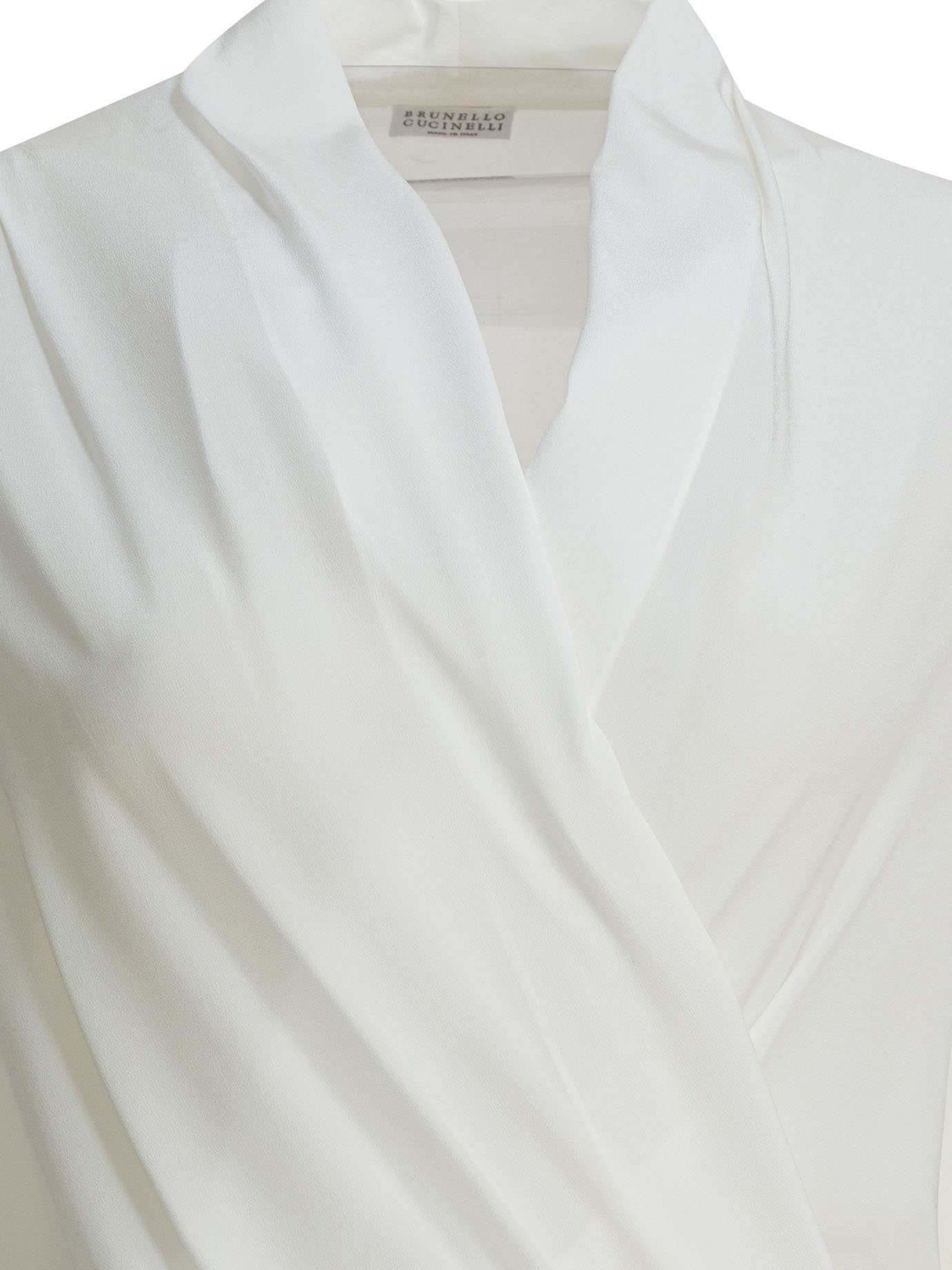 Brunello Cucinelli Wrap-effect Bodysuit In White