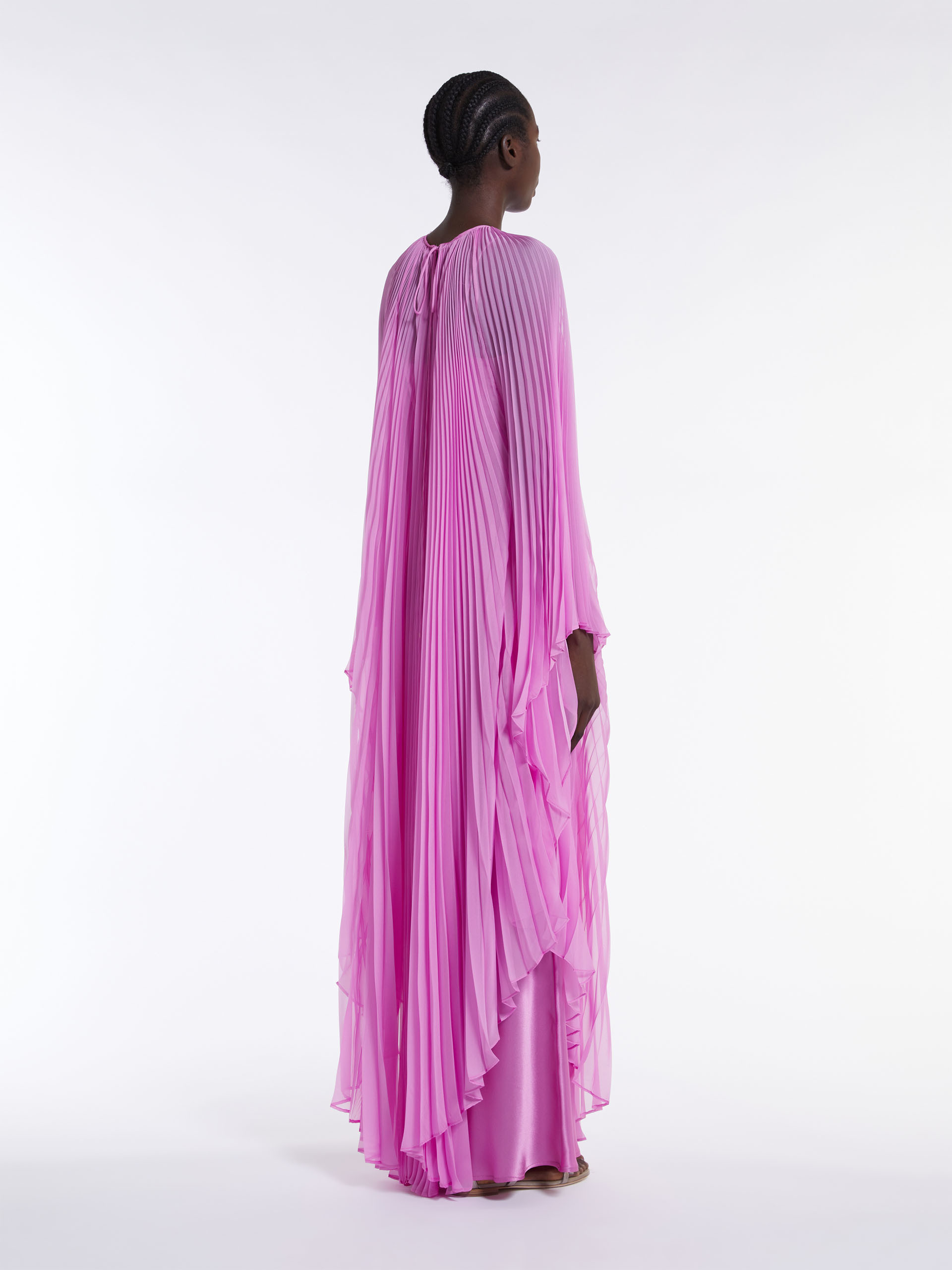 Max Mara Pleated Blouse Dress In Pink