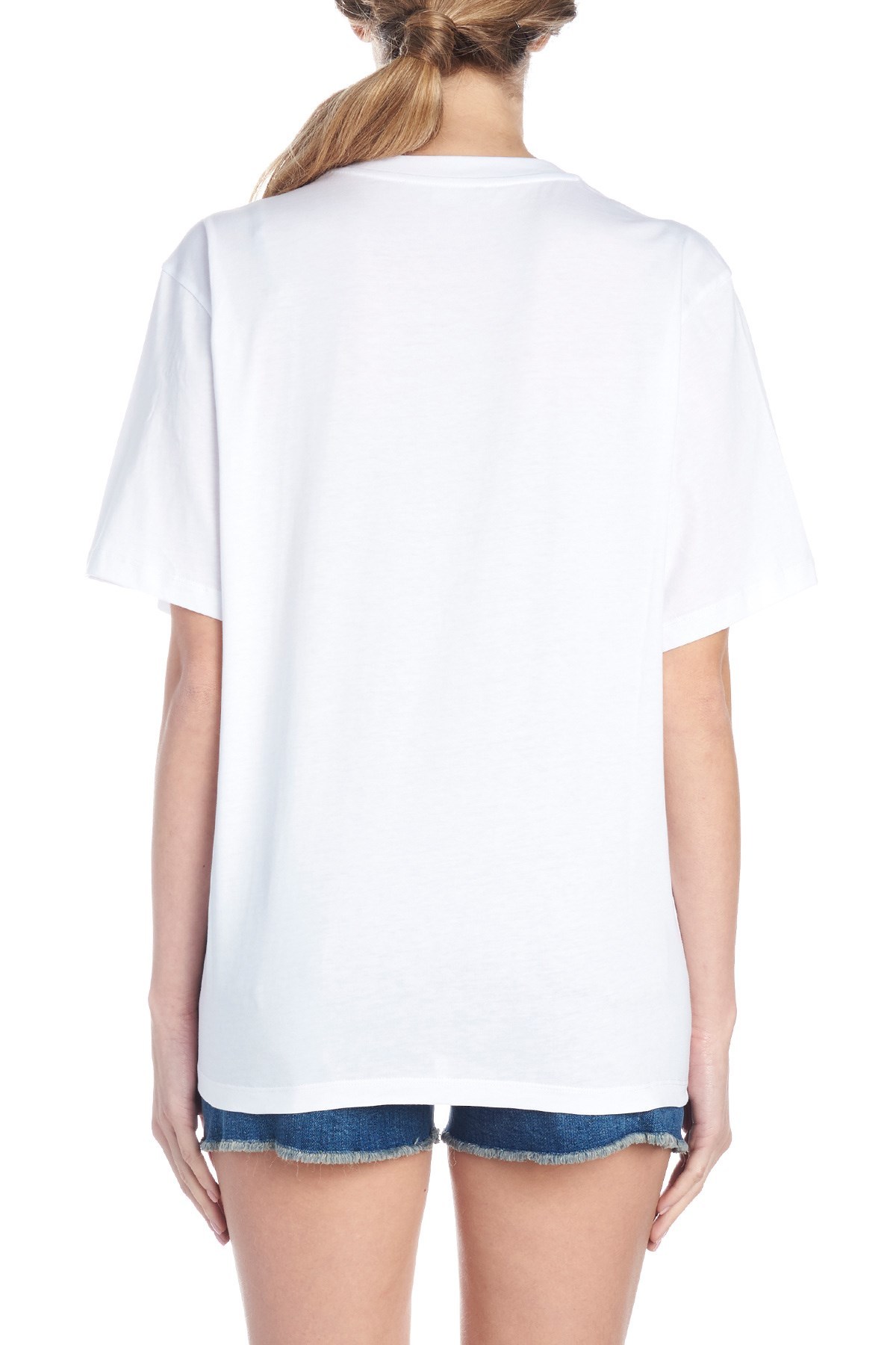 Stella Mccartney T-shirt Mit Strass-logo In White