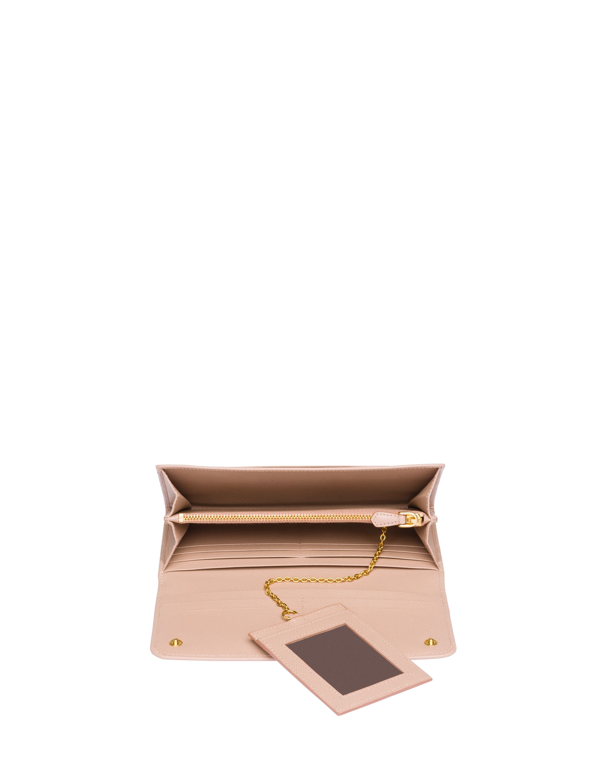 Prada Large Saffiano Leather Wallet In Pink