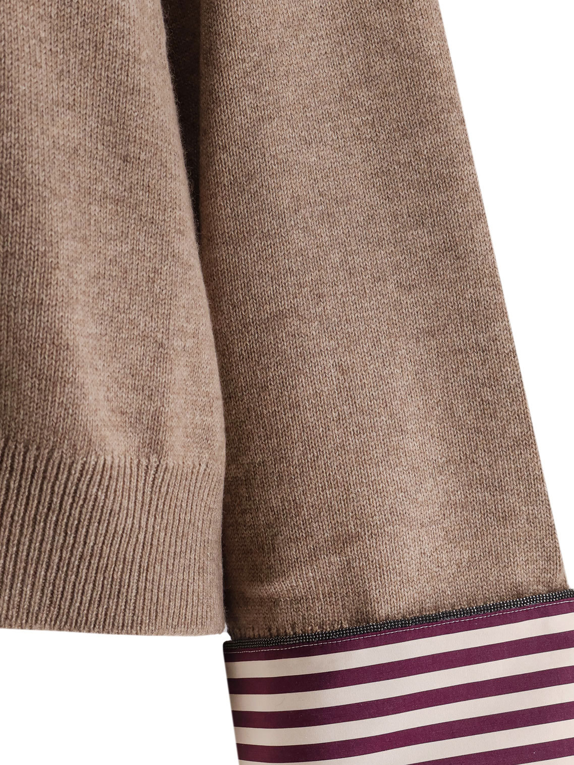 Brunello Cucinelli Women Turtleneck Sweater With Shiny Shirt Details