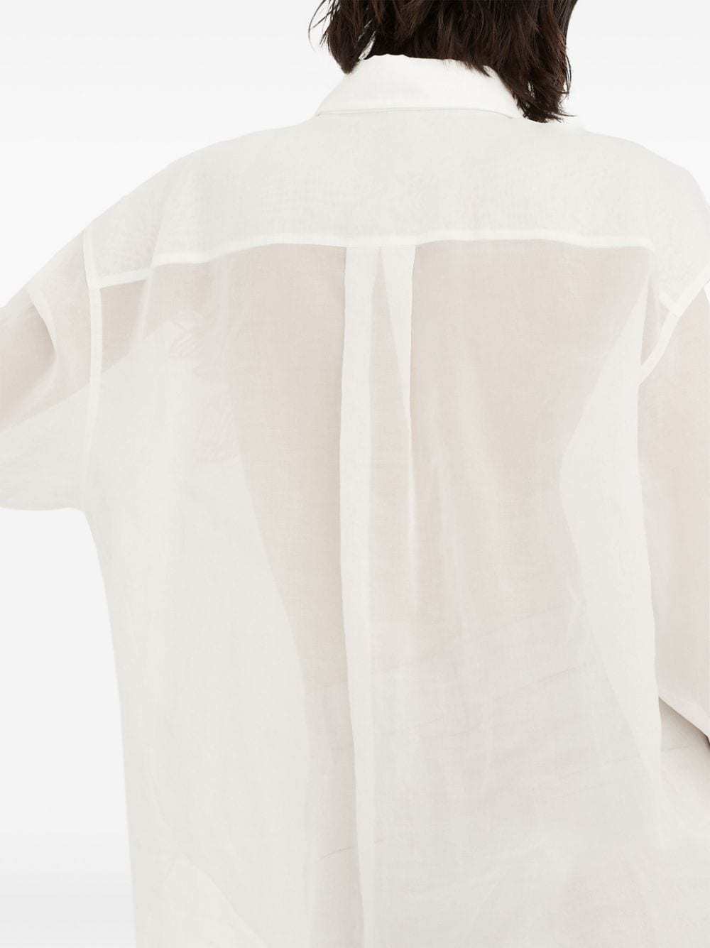 Brunello Cucinelli Elegant White Cotton Knit Shirt With Dazzling Magnolia Embroidery For Women In White