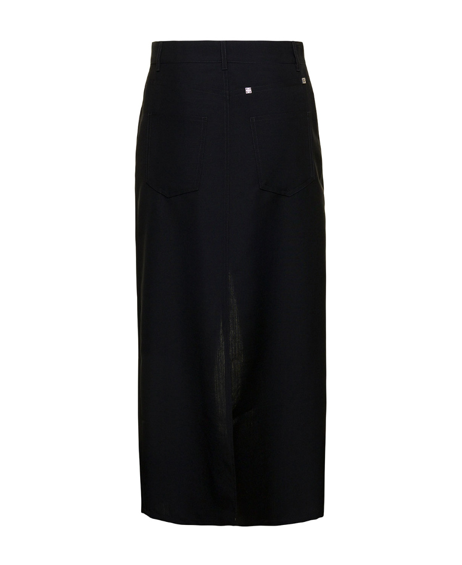 Givenchy Long Skirt With Front Split In Black