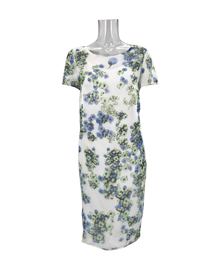 Max Mara Short Sleeve Dress In Multicolor
