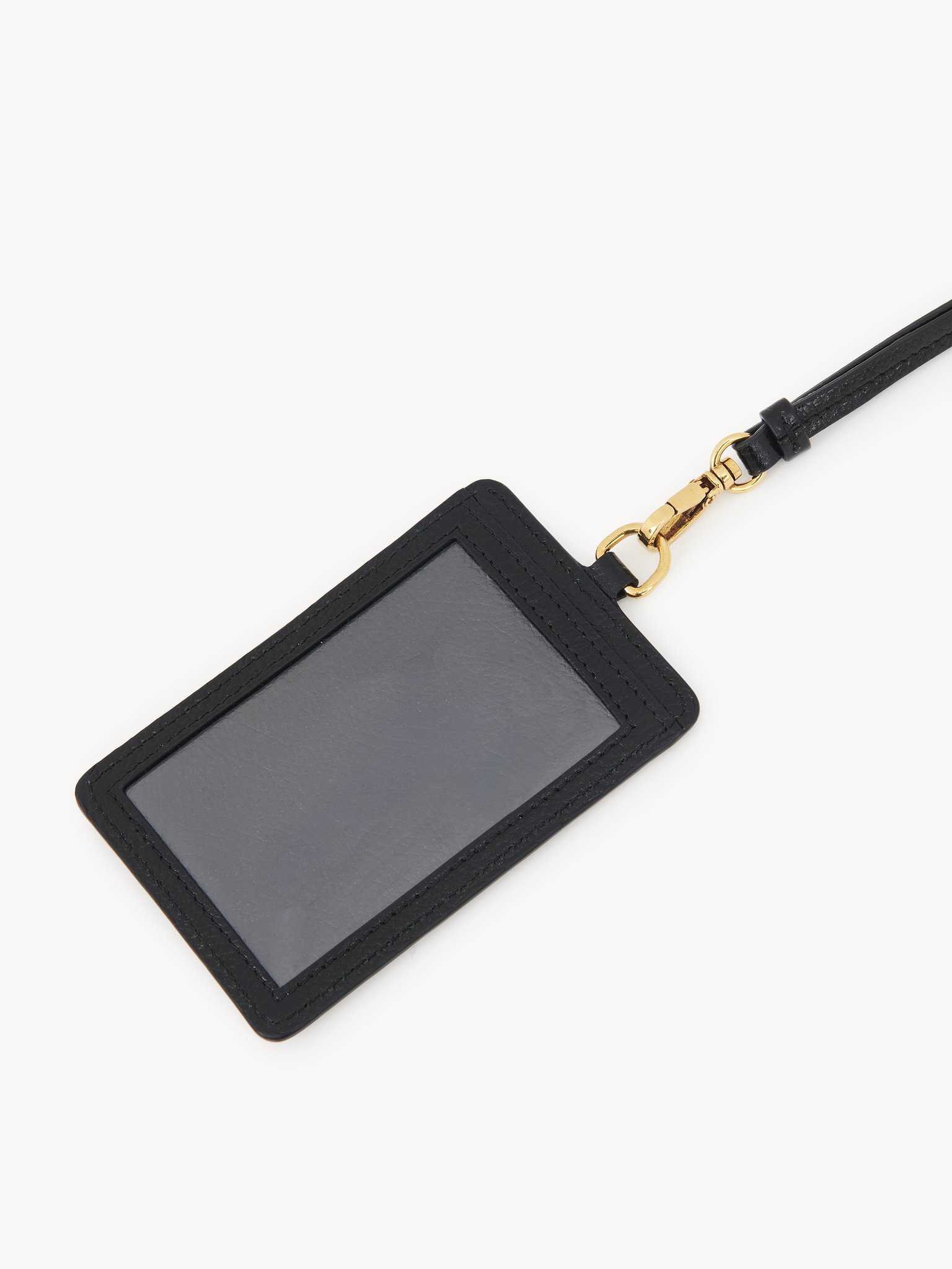Chloé Iconic Pass Holder In Grained Leather In Black
