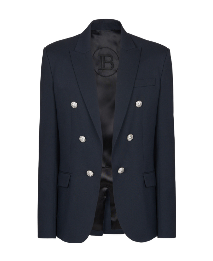 Balmain Button-detailed Wool Blazer In Black