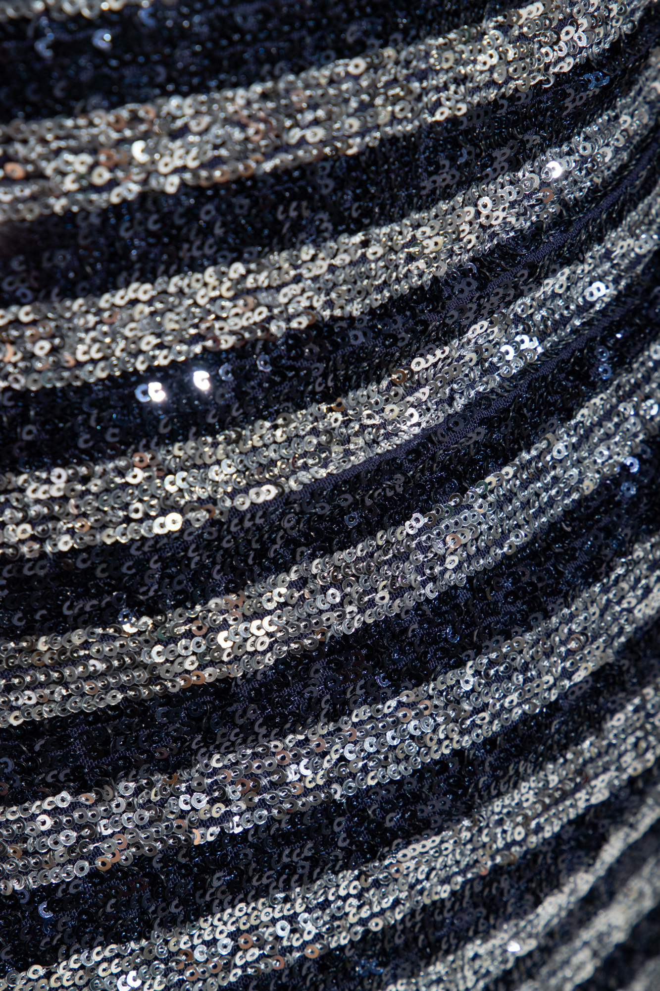 Balmain Sequinned Striped Minidress In Gray