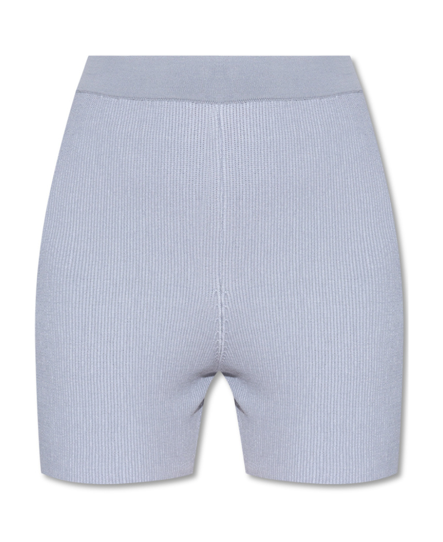 Jacquemus Le Short Arancia Ribbed Cycling Shorts In Gray