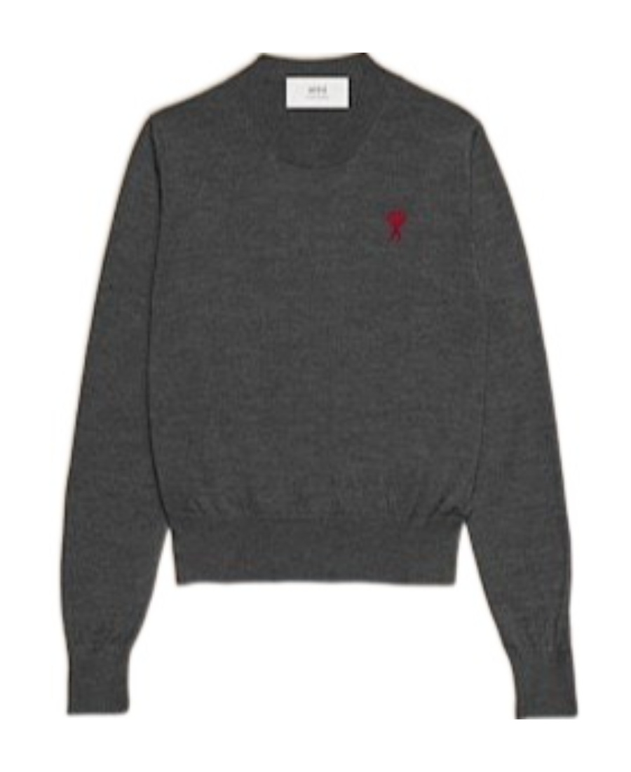 Ami Alexandre Mattiussi Ami Paris Ami De Coeur Logo Embroidered V-neck Cardigan In Black
