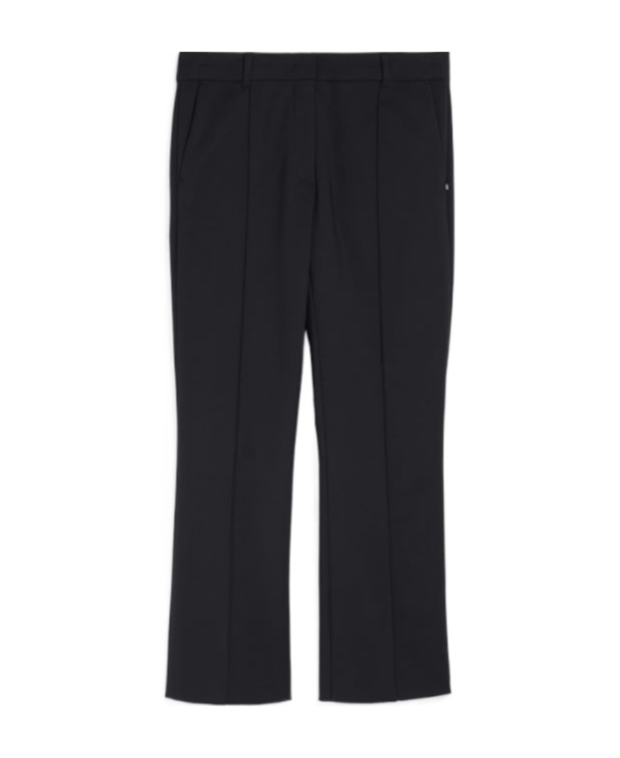 Sportmax Wool Trousers With High Waist And Zipped Slits In Black