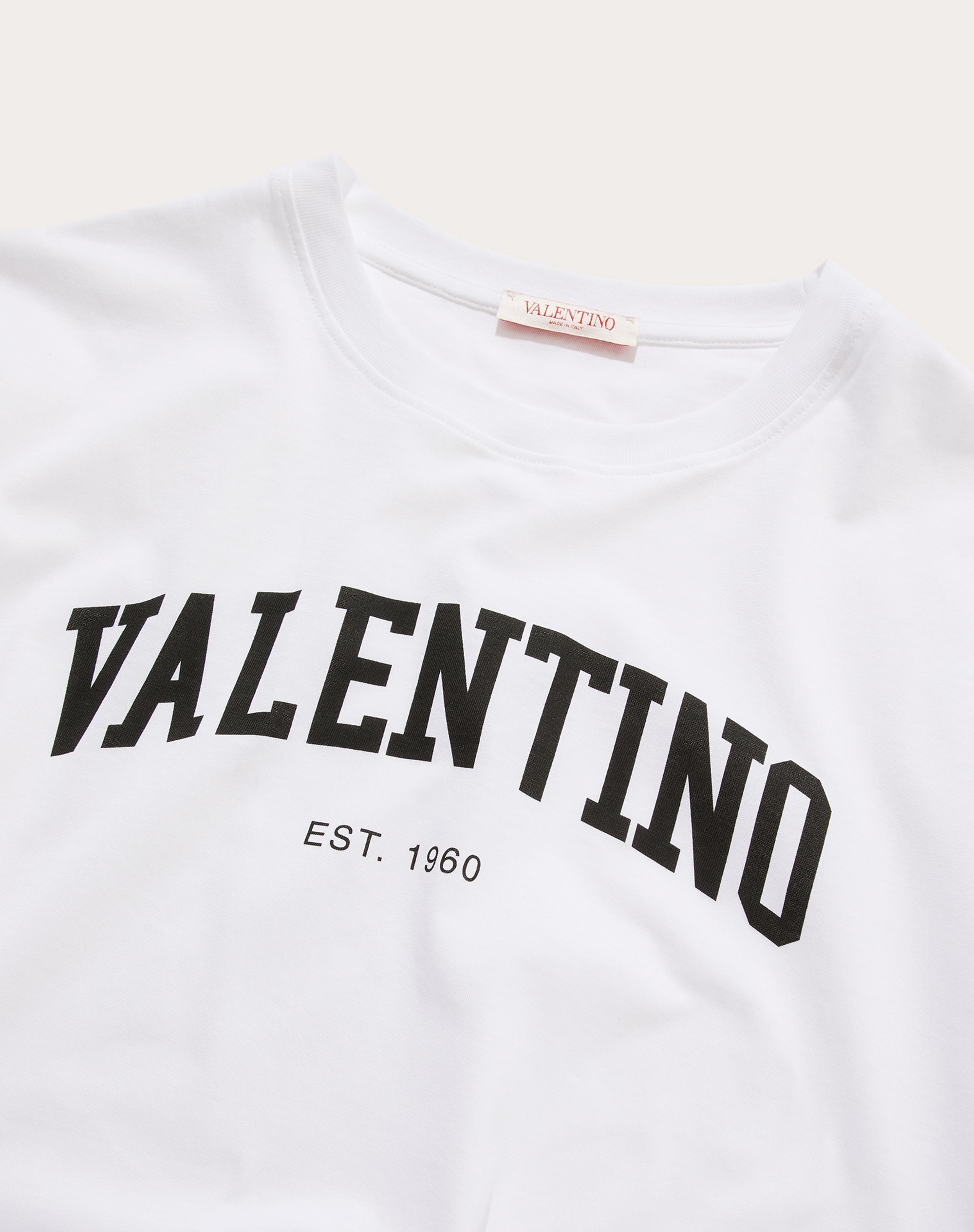 Valentino Cotton Crew Neck T-shirt With Graphic Print In White