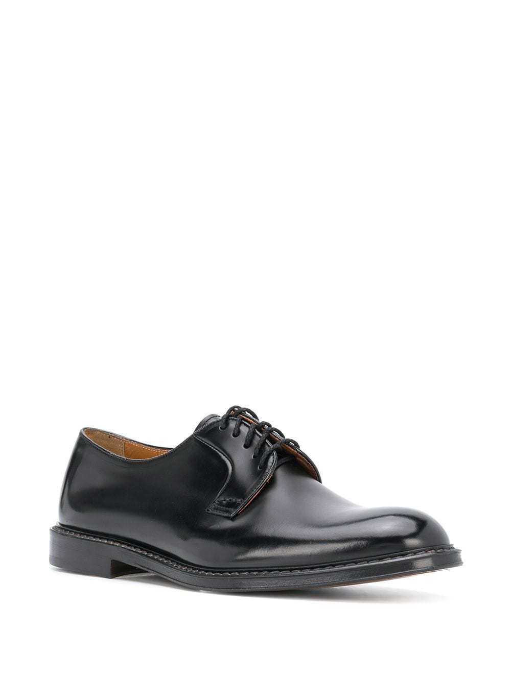 Doucal's Almond-toe Leather Derby Shoes In Black
