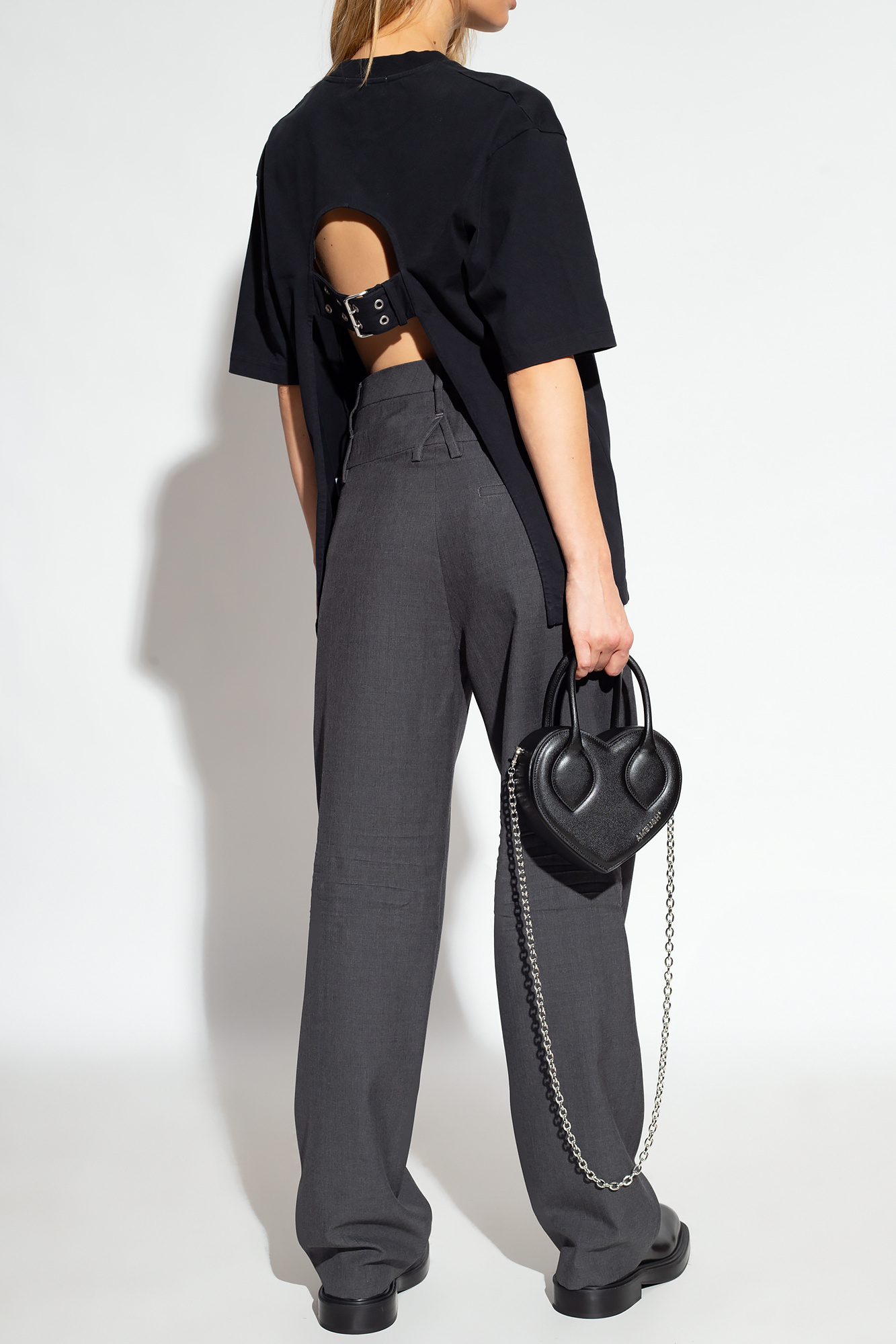 Ambush High-waisted Virgin-wool Trousers In Black
