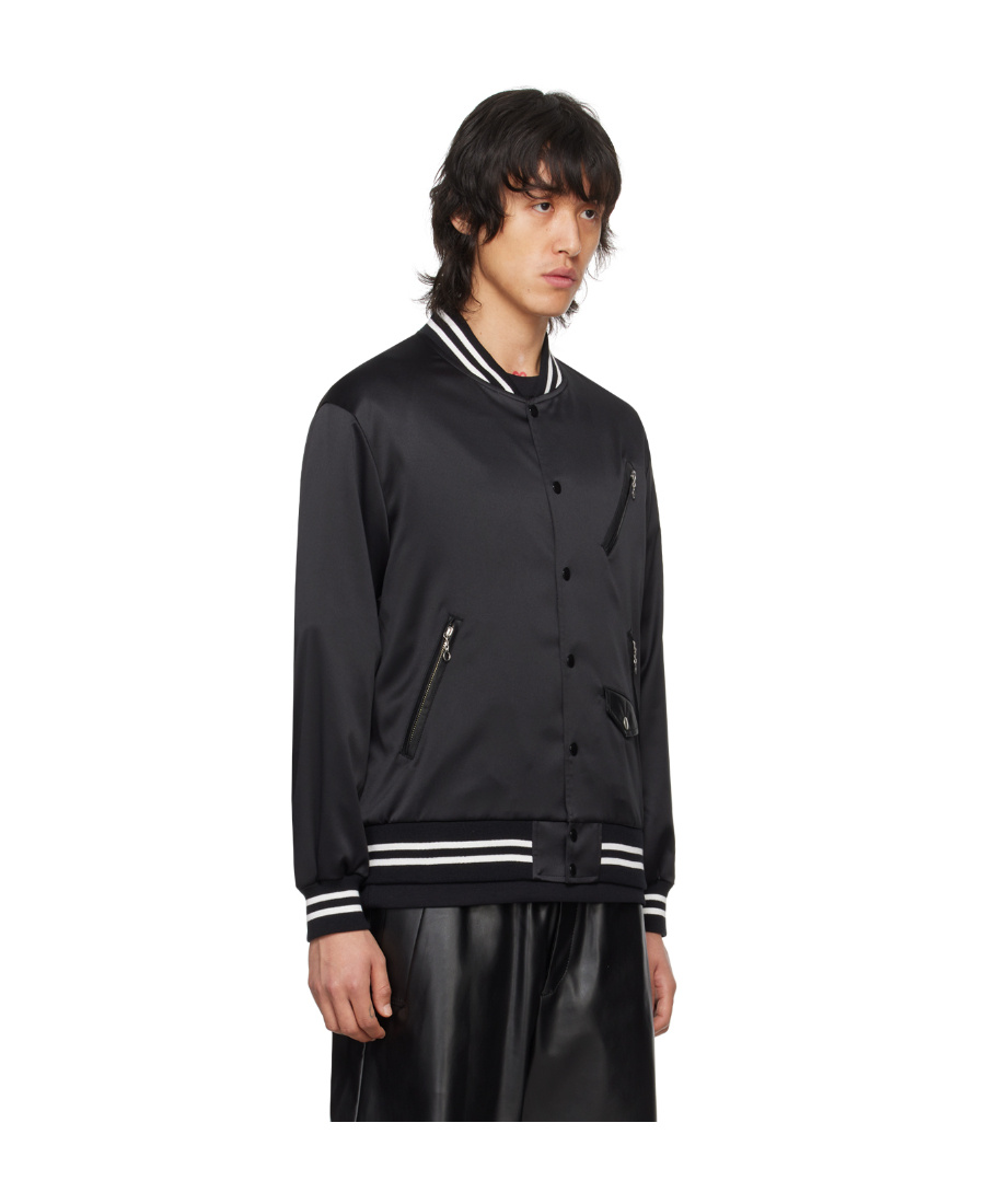 Undercover Logo-patch Bomber Jacket In Black