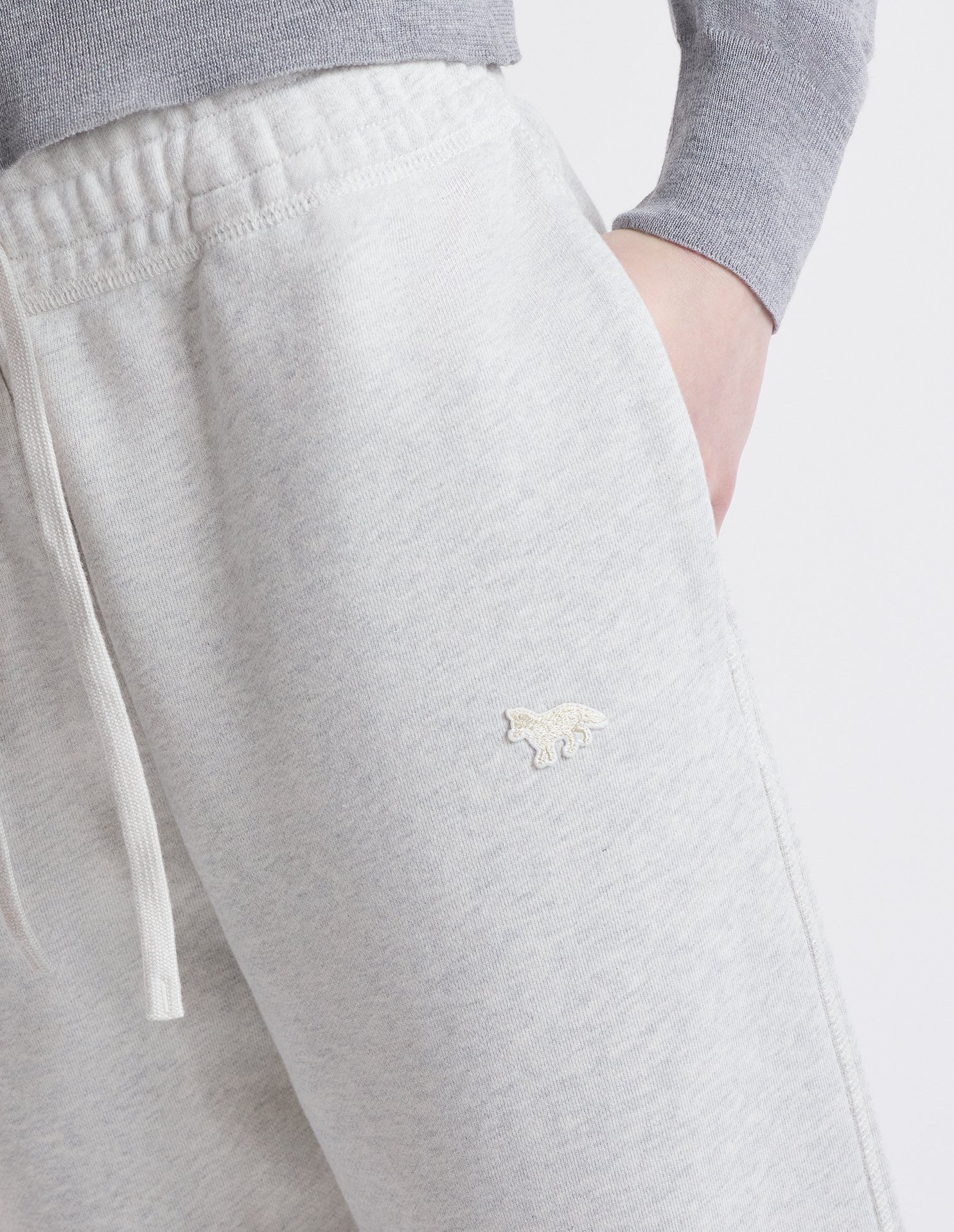 Maison Kitsuné Patch Pants In White