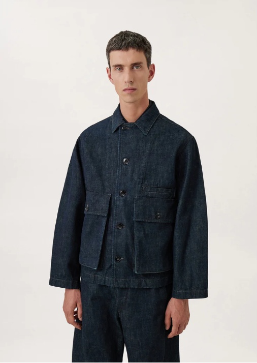 Lemaire Denim Shirt Jacket In Black