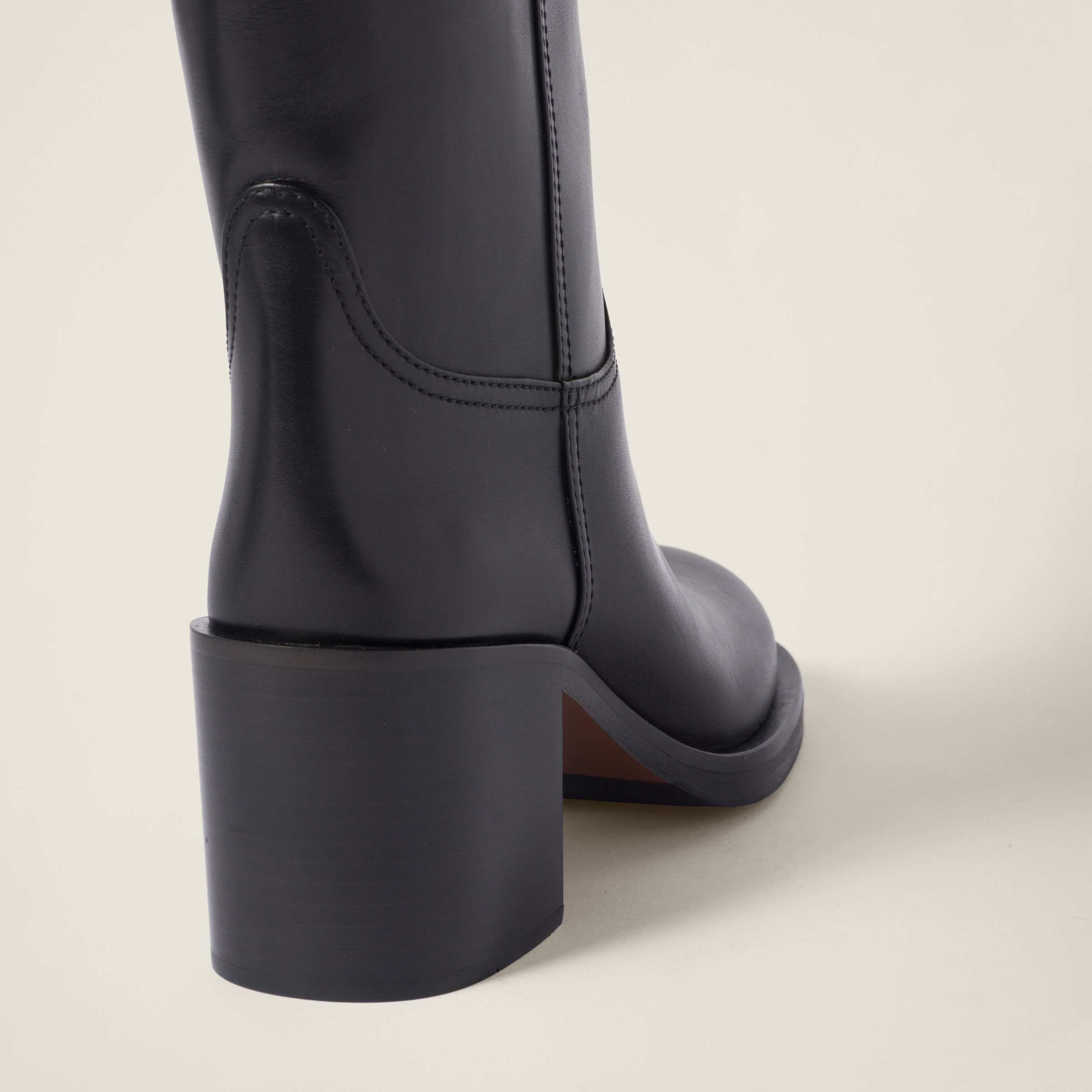 Miu Miu Black Leather Boots In Black