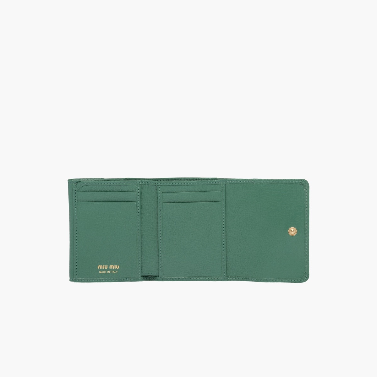 Miu Miu Small Madras Wallet In Green