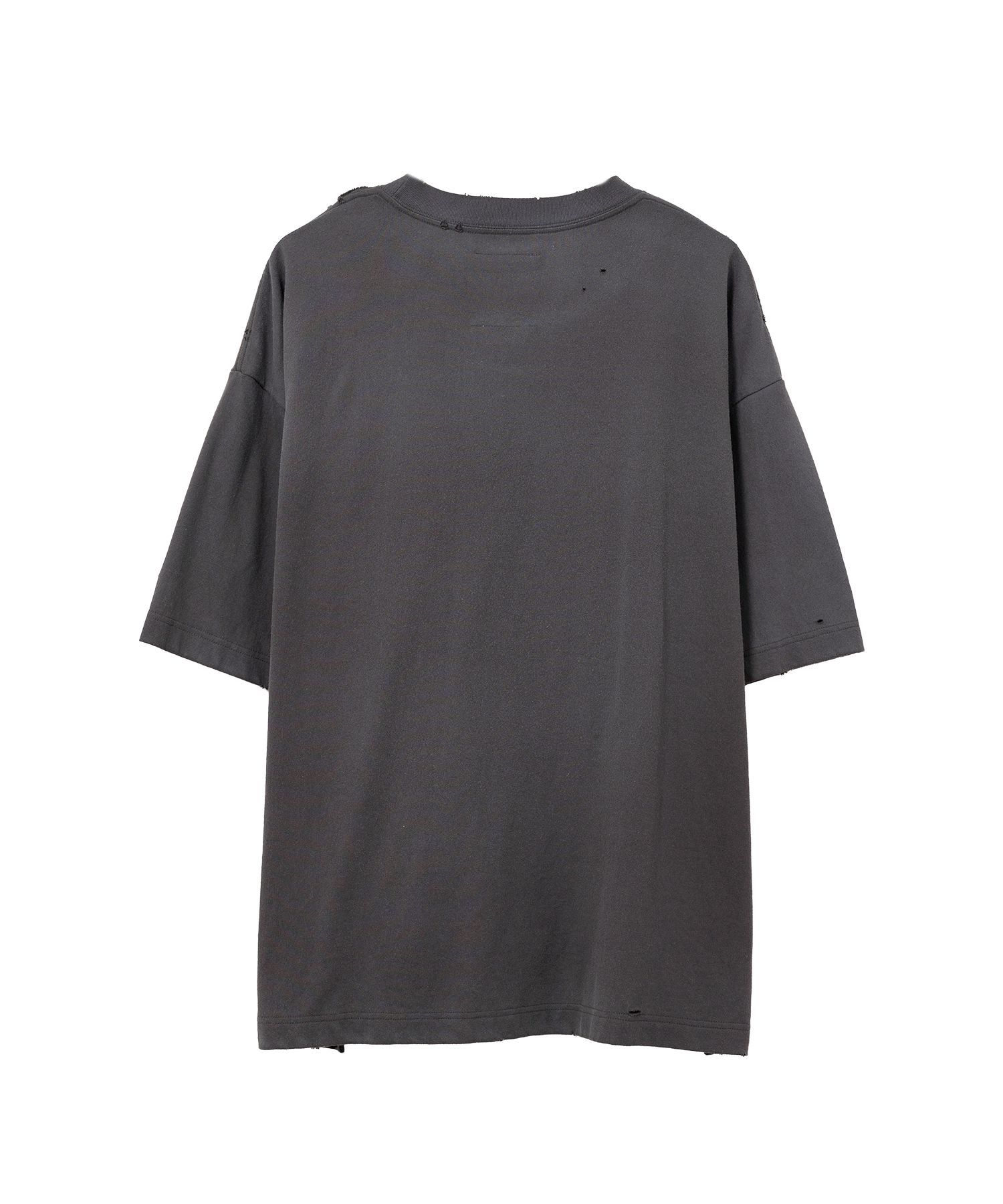 Miharayasuhiro Cat-print Distressed T-shirt In Black