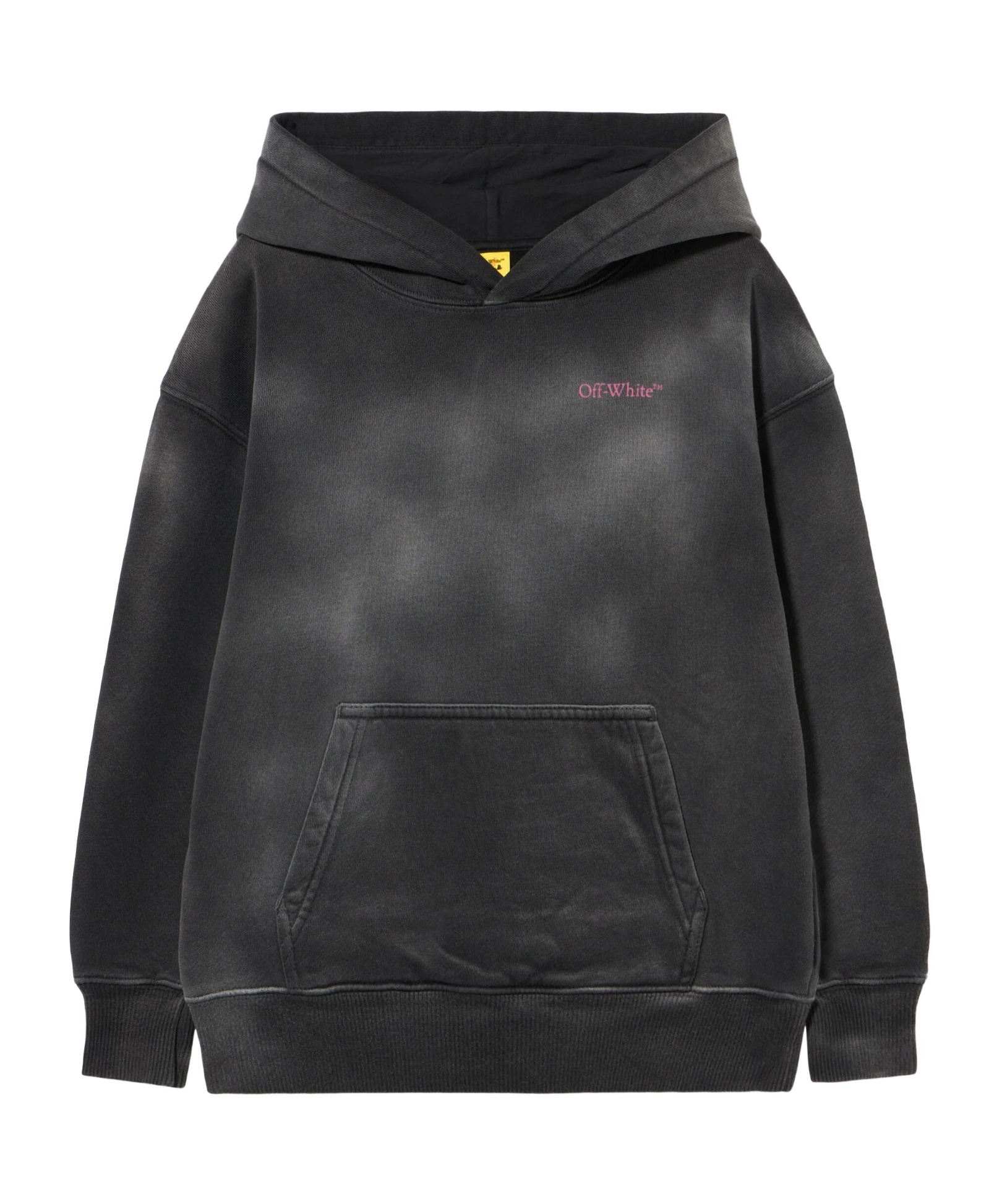 Off-white Kids Long-sleeved Logo Printed Hoodie In Black