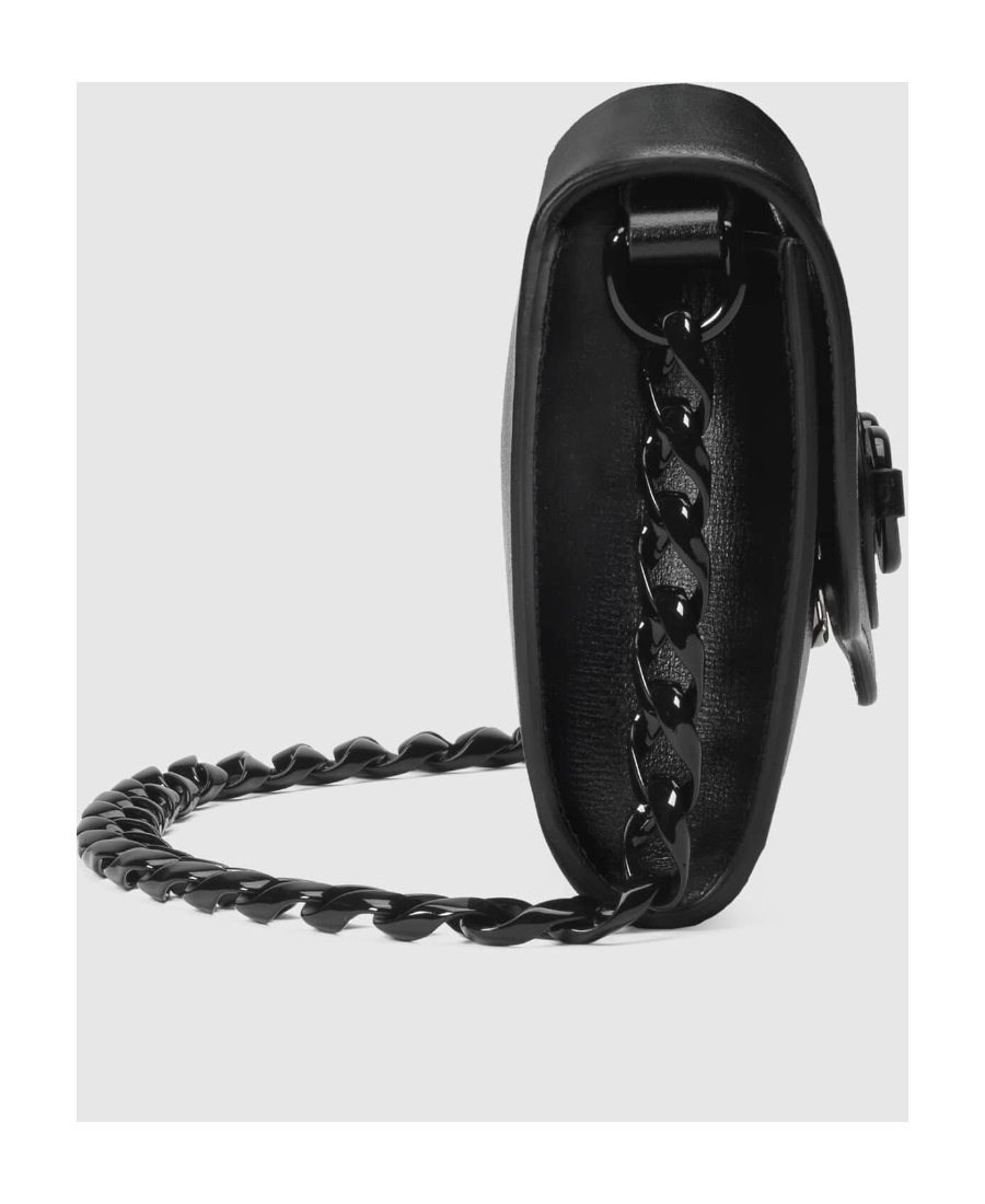 Gucci Black Leather Mini Crossbody Handbag With Horsebit Detail For Women In Black